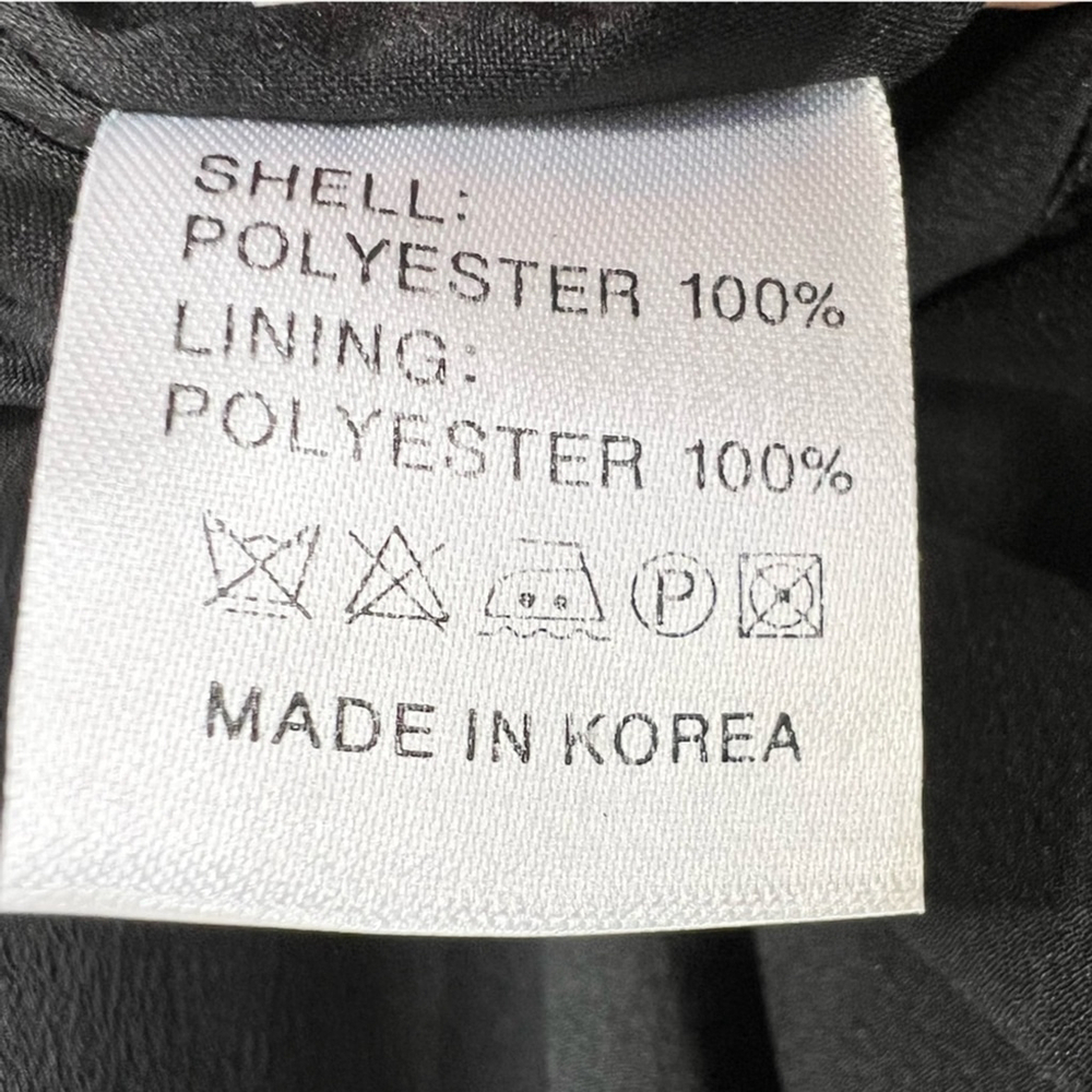 BONSUI Korea designer black ruffle hem sleeveless minimalist mini dress T1 - Picture 12 of 12